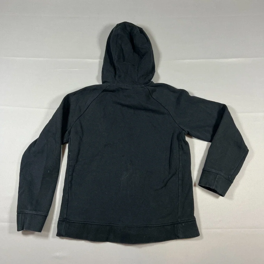 Nike Hoodie Girls Large Black Cotton Raglan Sleeve Fleece Lined Stretch Full Zip